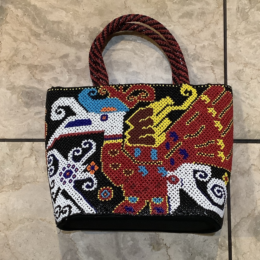 Colorful Beaded Women's Handbag large tote